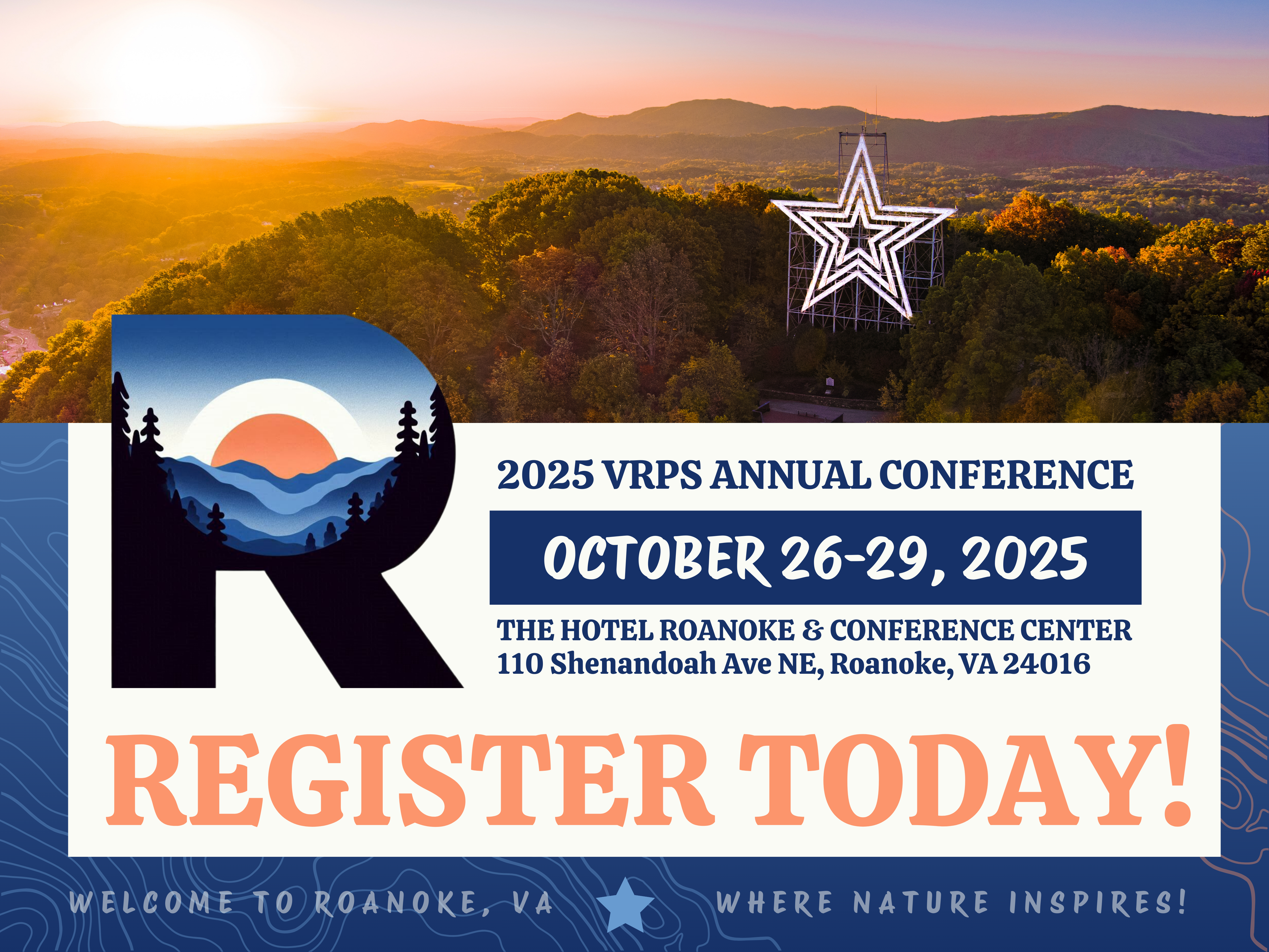 register now graphic with Roanoke star